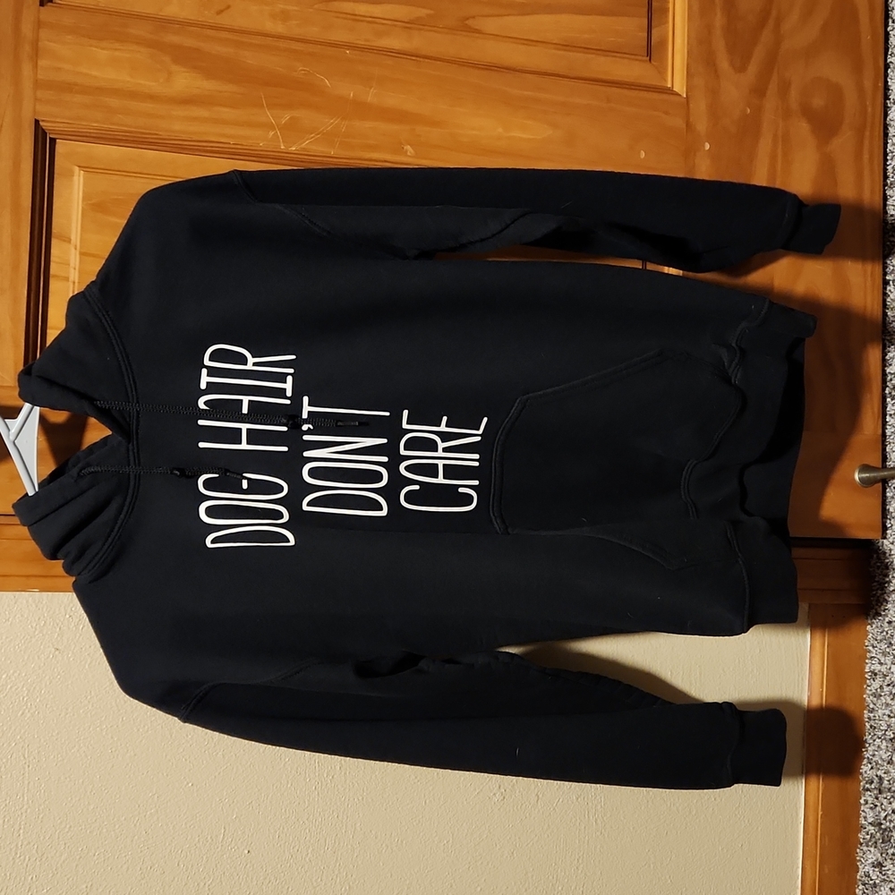 Black hoodie "DOG HAIR DON'T CARE"